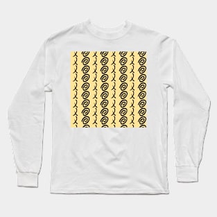 Hugs and Kisses Black on Yellow Pattern Long Sleeve T-Shirt